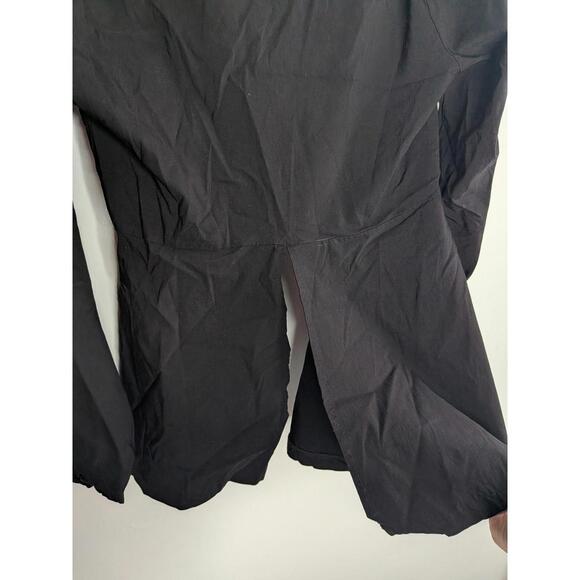 Zara Blouse Womens Large Black Square Neck Long Balloon Sleeve Pleated Top - Picture 7 of 8